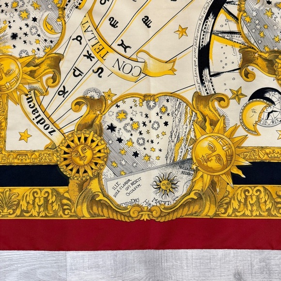 Zodiac Scarf Made In Italy by Isotoner inRed, Gold and Navy Signature Collection - Picture 14 of 14